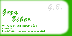 geza biber business card
